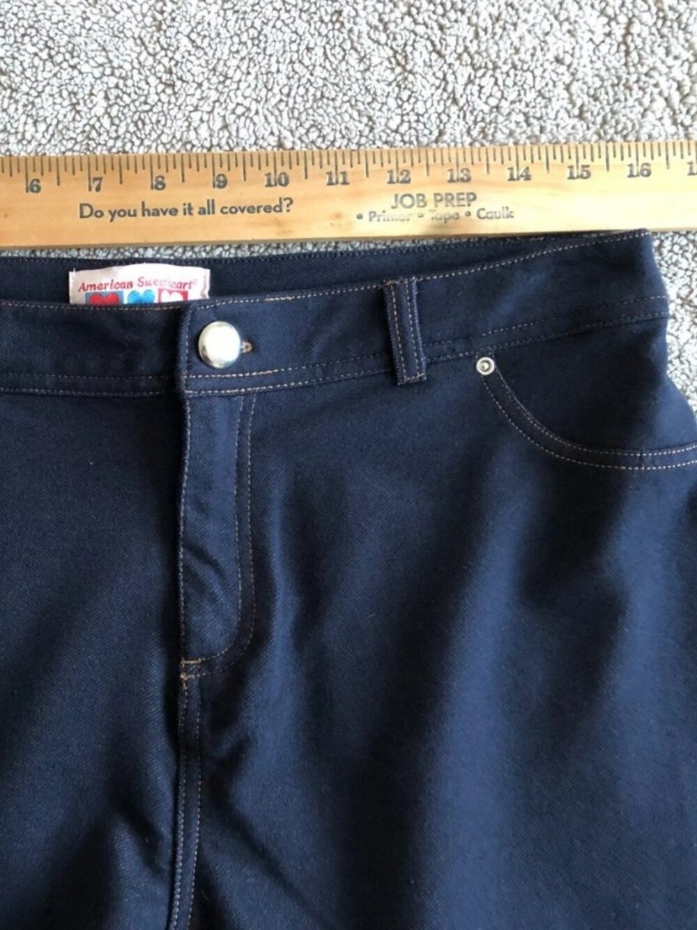 American Sweetheart Women's Comfortable Pants Size L/P Soft Stretch Dark Blue - Picture 13 of 16